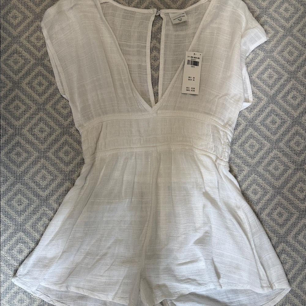 abercrombie kids White V-Neck Romper